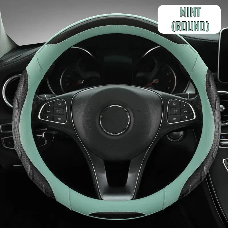 Car Steering Wheel Covers Universal Fit, Silaz Breathable Anti Slip Leather